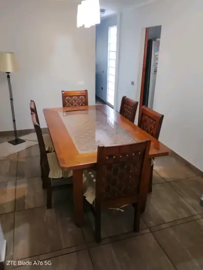 Juego de comedor de madera con vidrio para 6 personas - miniatura 3