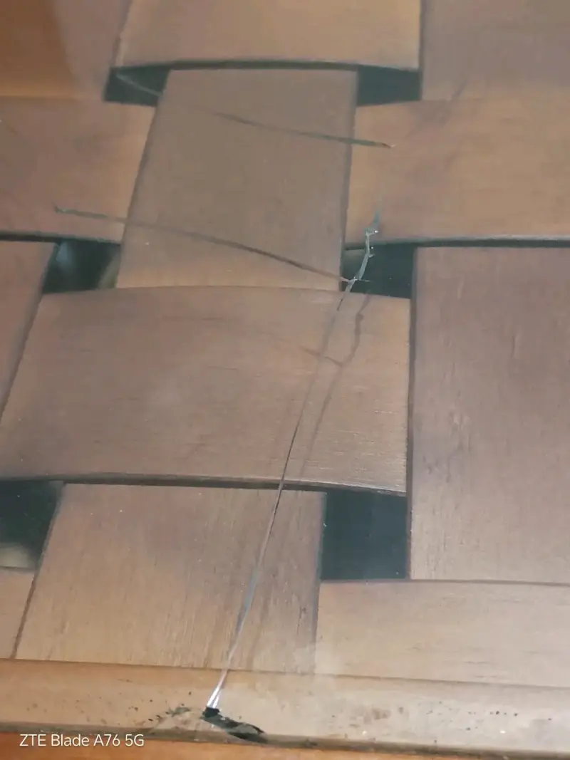 Juego de comedor de madera con vidrio para 6 personas - 4