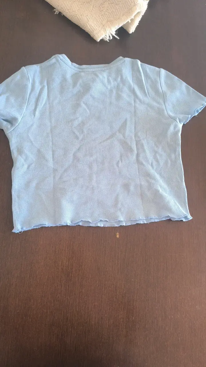 Polera corta azul Zara talla S - 3