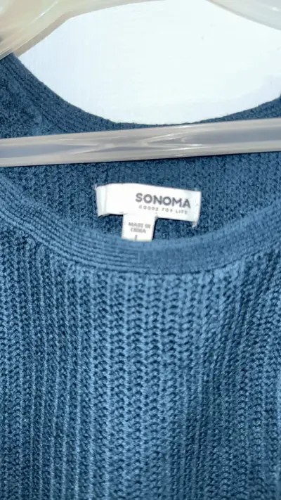 Suéter de punto azul para mujer - miniatura 5