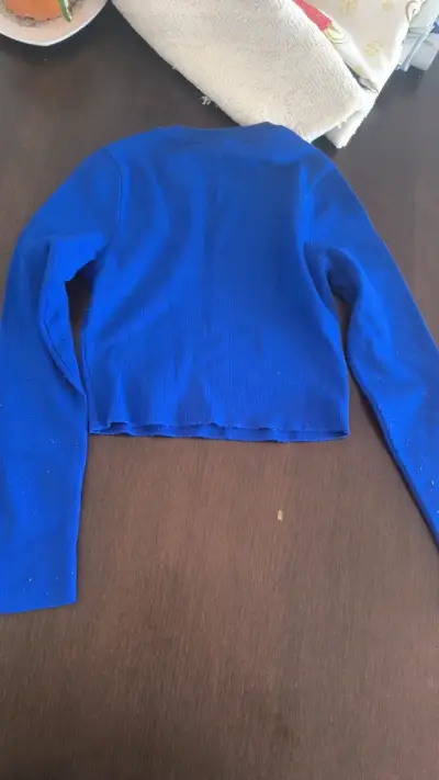 Polera manga larga azul Zara para mujer - miniatura 3