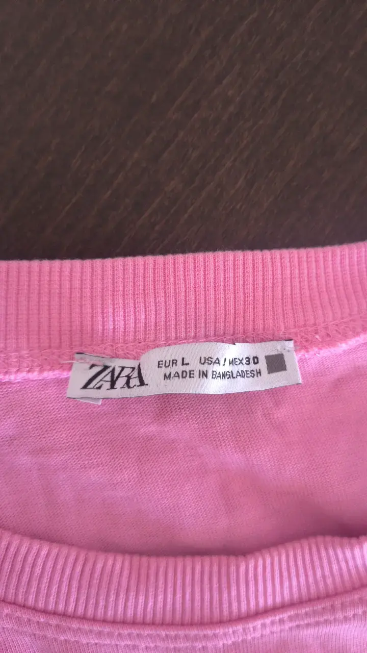 Polera corta rosa Zara talla L - 2