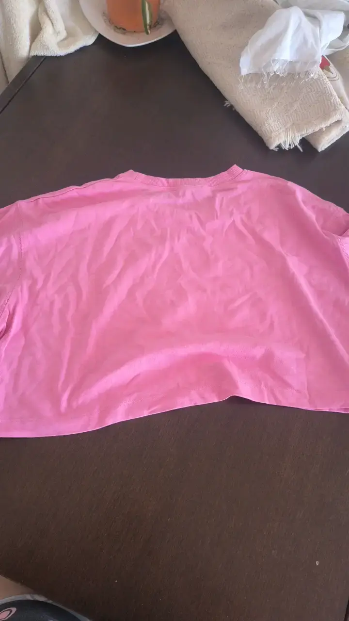 Polera corta rosa Zara talla L - 3