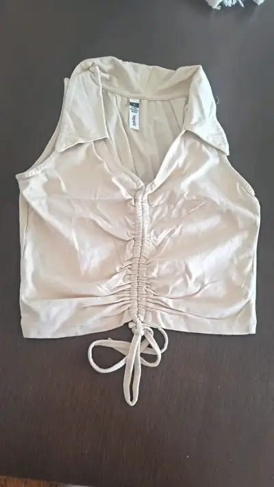 Top sin mangas beige Sybilla con ajuste - miniatura 1