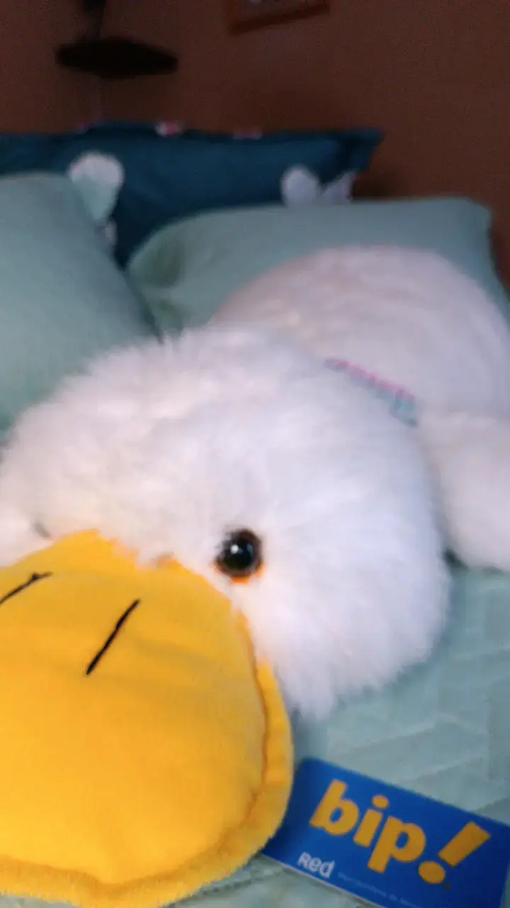 Peluche de pato grande blanco y amarillo - 2