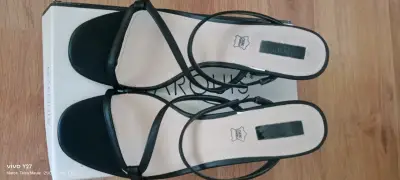 Sandalias de tacón negro Marquis de cuero - miniatura 1