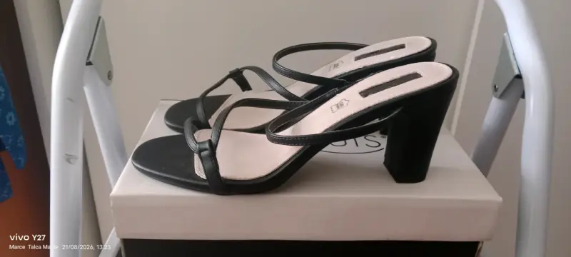 Sandalias de tacón negro Marquis de cuero - 2