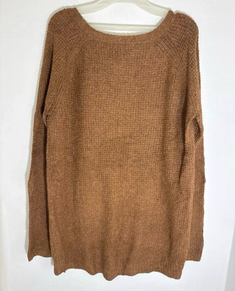 Suéter de punto marrón para mujer talla S - 3