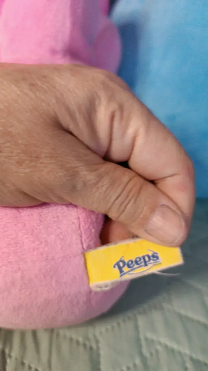 Set de 3 cojines de peluche conejitos rosa y azul - 5