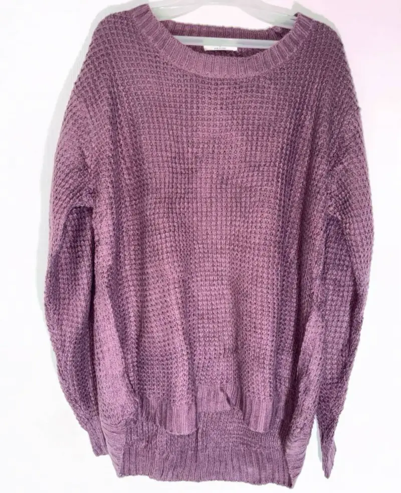 Suéter de punto morado Zenana para mujer