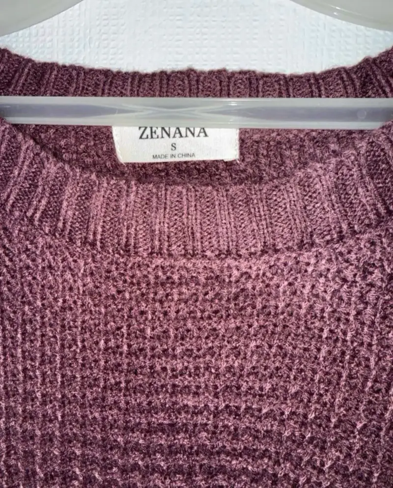 Suéter de punto morado Zenana para mujer - 3