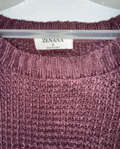 Suéter de punto morado Zenana para mujer - miniatura 3