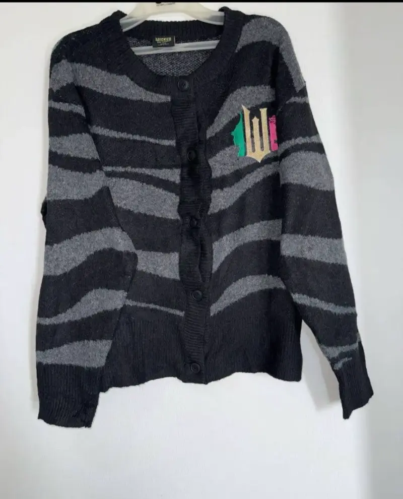Cardigan de rayas negro y gris Wicked - 2