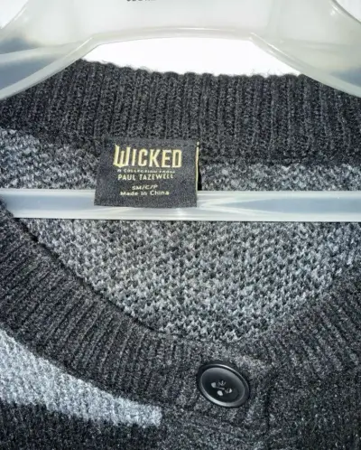 Cardigan de rayas negro y gris Wicked - miniatura 3