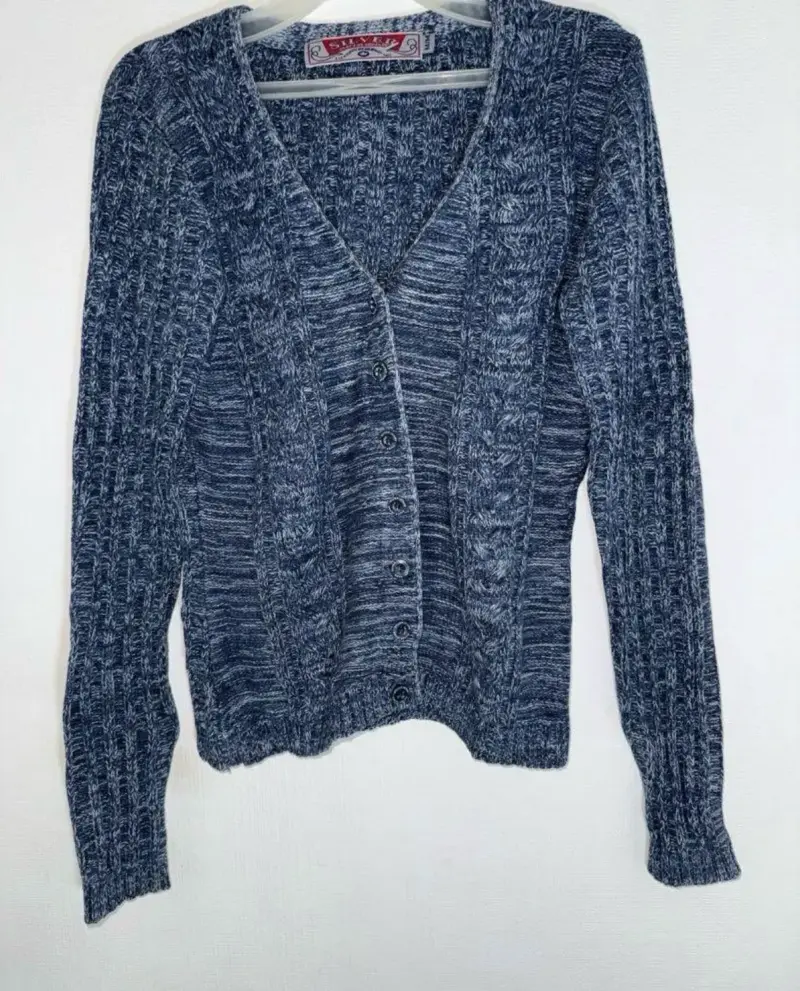 Cardigan de punto azul marino para mujer