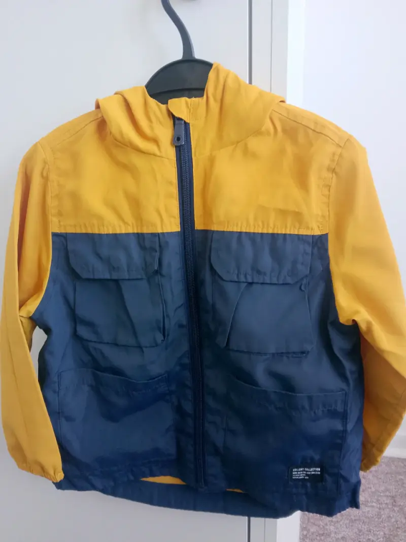 Chaqueta impermeable para niño bicolor amarilla y azul - 2