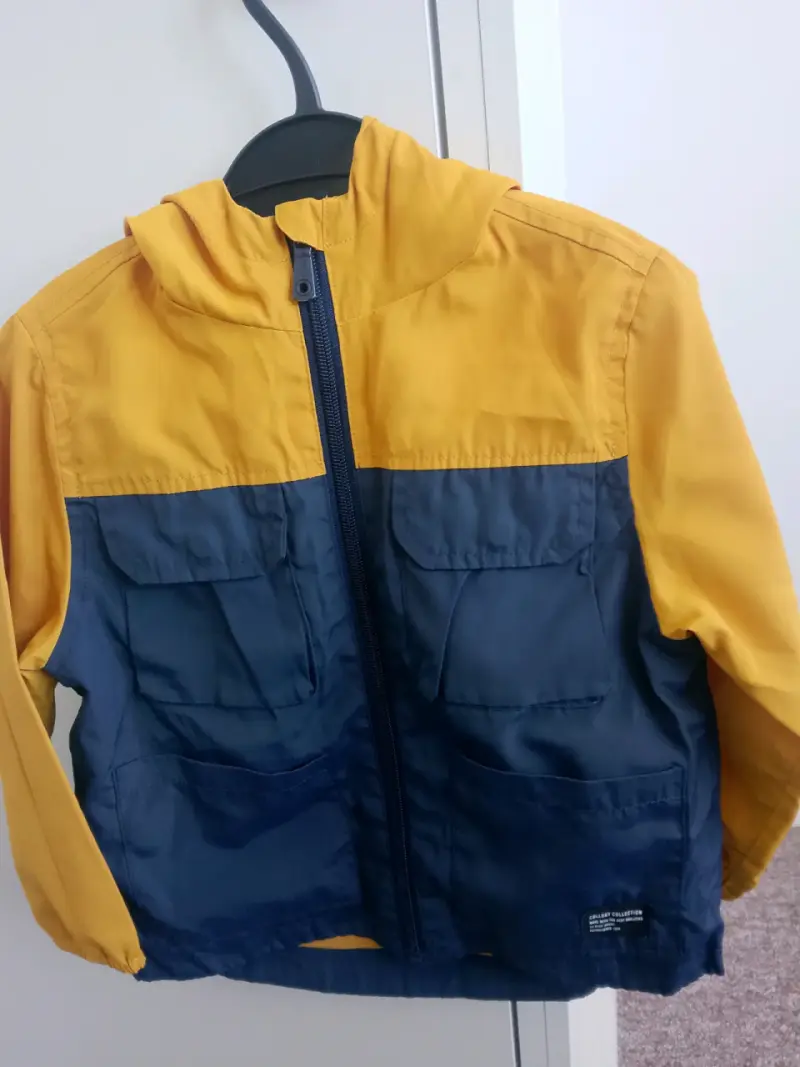 Chaqueta impermeable para niño bicolor amarilla y azul - 3