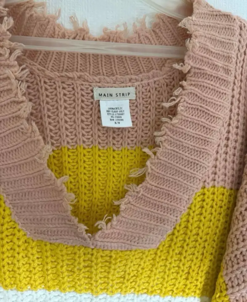 Suéter de punto a rayas multicolor para mujer - 4