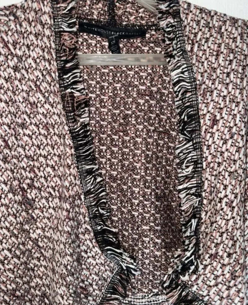 Cardigan abierto tejido en tonos marrón y negro - 3