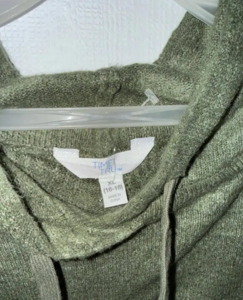 Polerón verde con capucha para mujer talla XL - 3