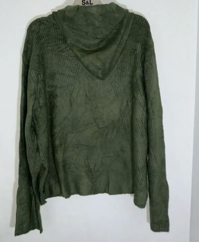 Polerón verde con capucha para mujer talla XL - 4