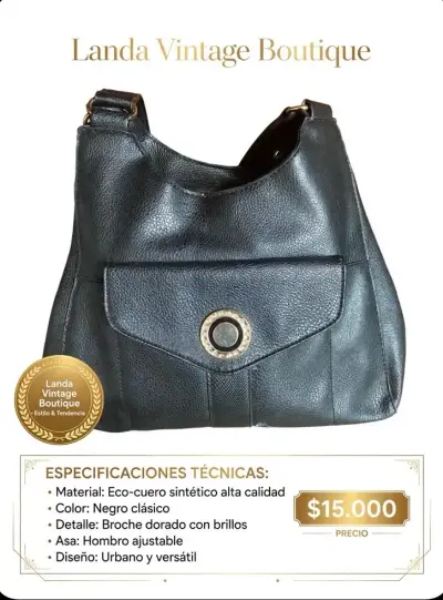 Cartera de Cuero Patchwork Landa Vintage - miniatura 3
