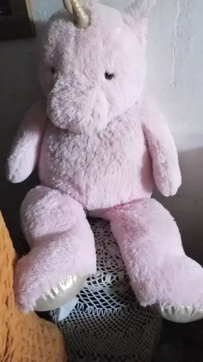 Peluche unicornio rosa grande - miniatura 1