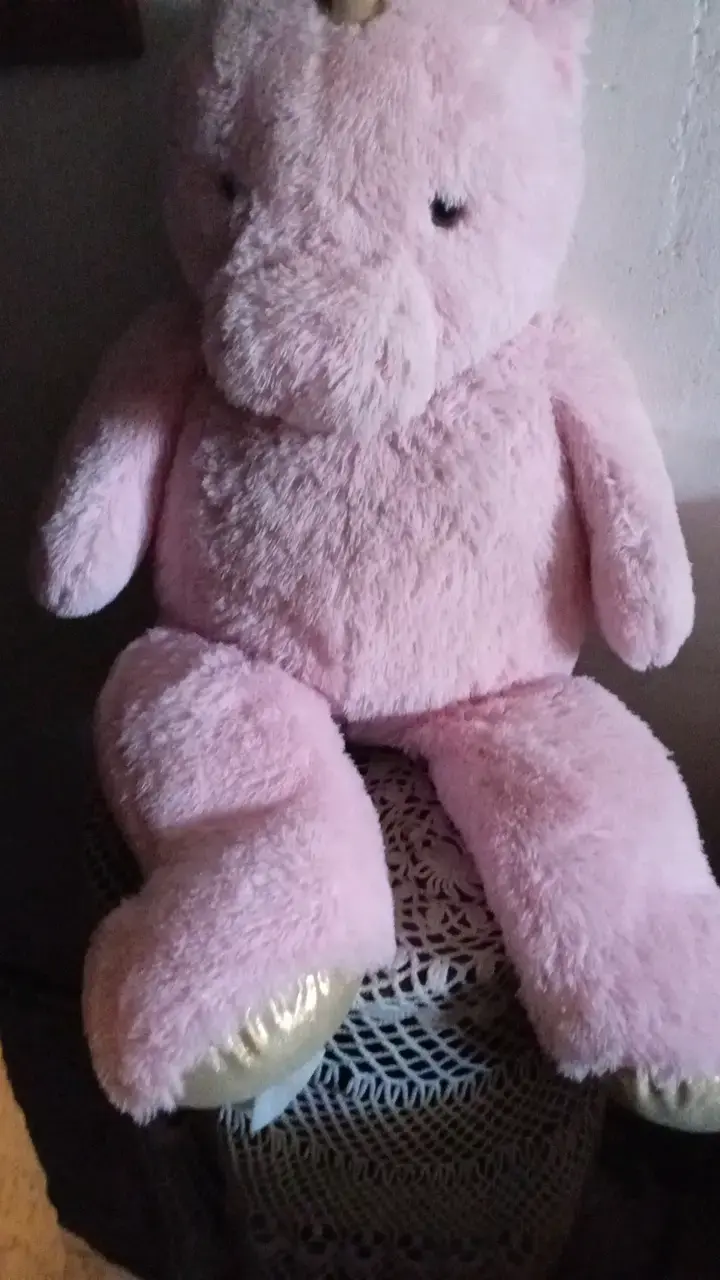 Peluche unicornio rosa grande - 2