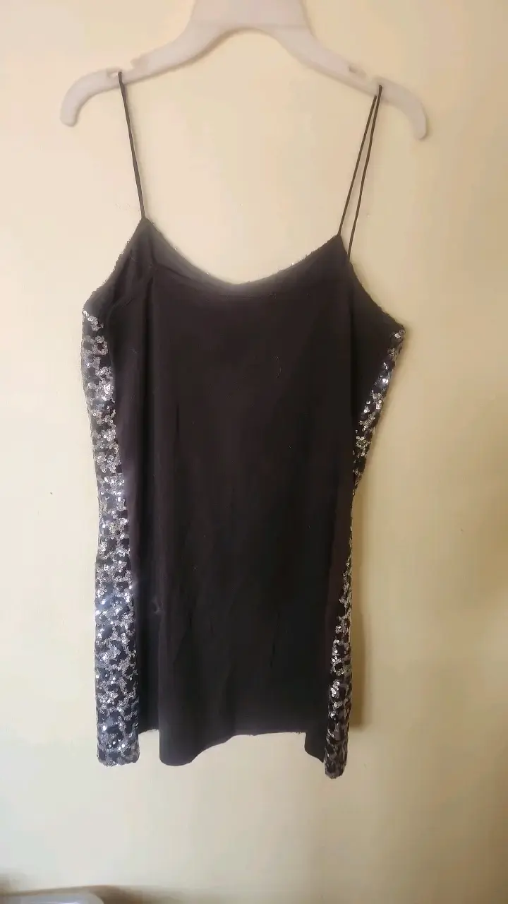 Vestido corto de lentejuelas negro - 2