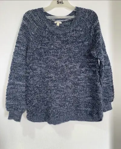 Suéter de punto azul marino Sonoma para mujer - miniatura 2