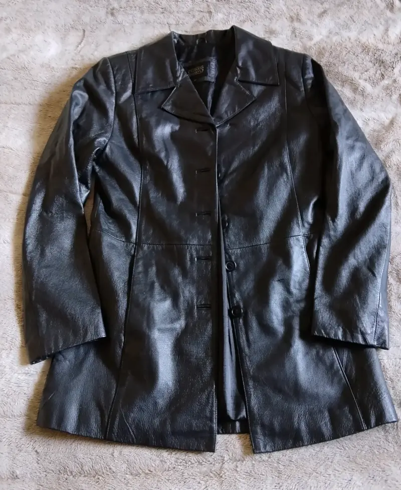 Abrigo de cuero negro para mujer Clueless - 2