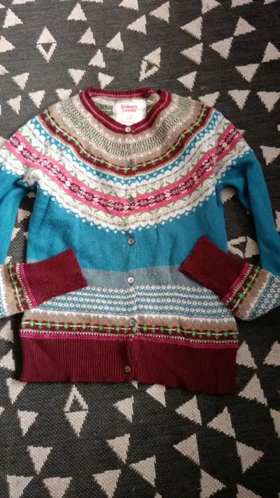 Cardigan de lana multicolor Robert Lewis para mujer - miniatura 1
