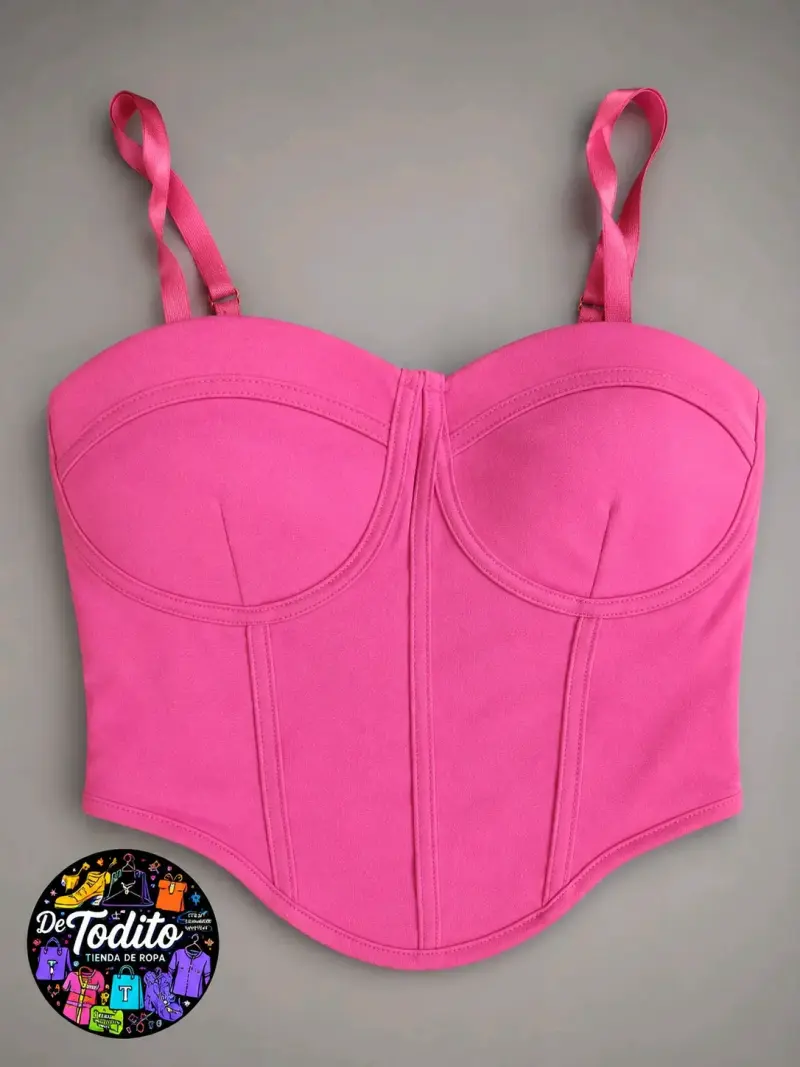 Corset rosa fucsia con tirantes ajustables