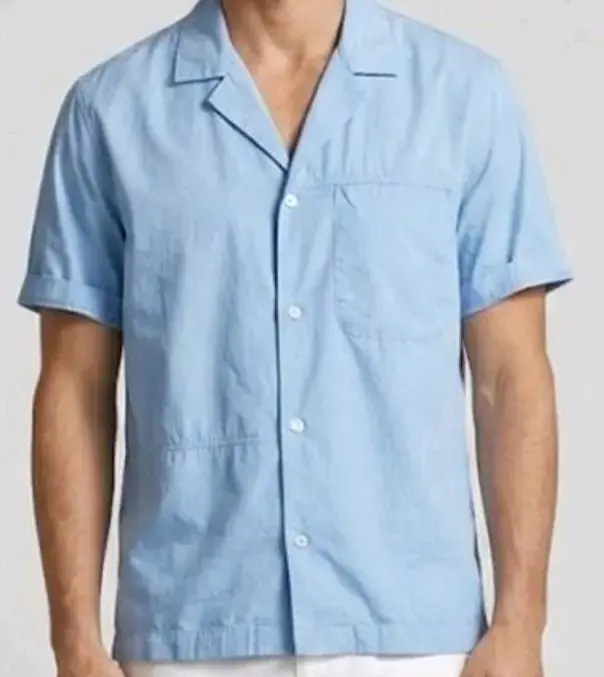 Camisa azul de hombre Zara manga corta - 2