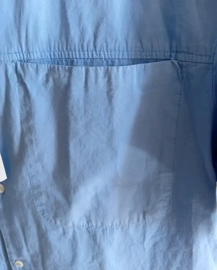 Camisa azul de hombre Zara con bolsillo - 4