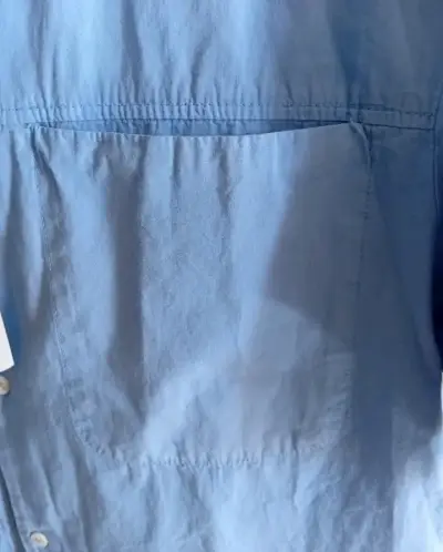Camisa azul de hombre Zara con bolsillo - miniatura 4
