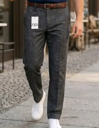 Pantalones de vestir gris para hombre Zara - miniatura 2