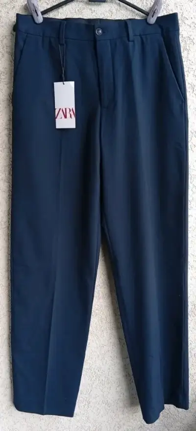 Pantalones de vestir azul marino Zara para hombre - miniatura 1