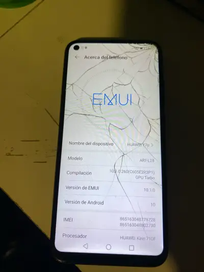 Huawei Y7p con pantalla rota - miniatura 1