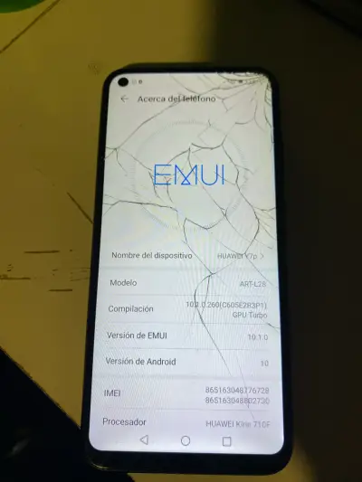 Huawei Y7p con pantalla rota - miniatura 2