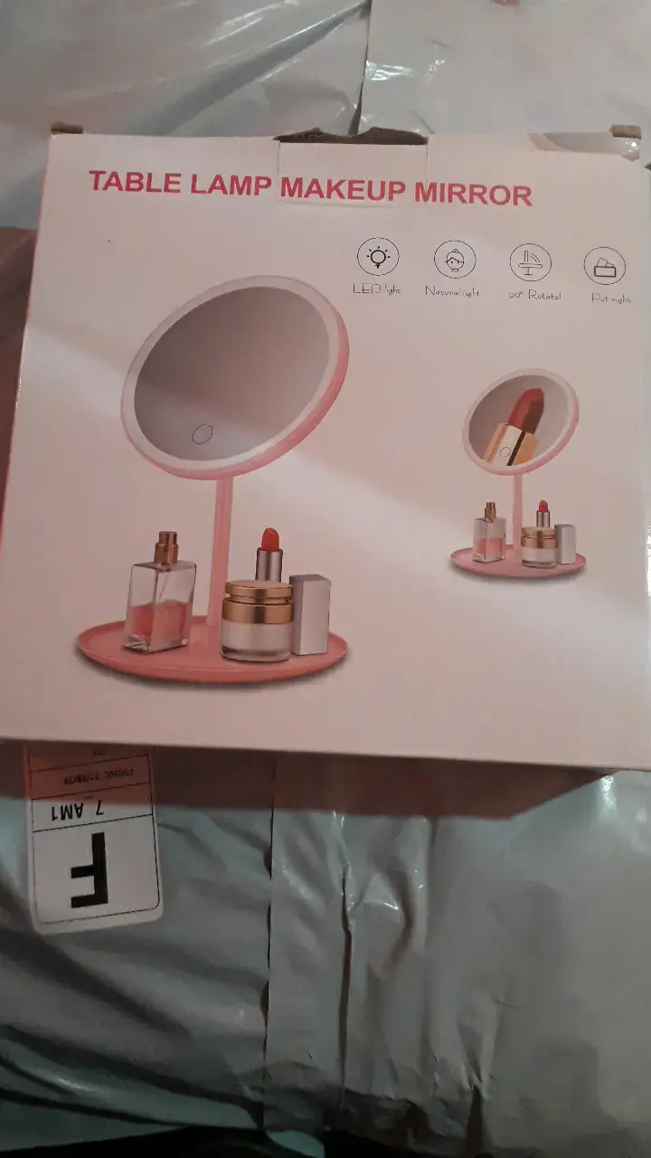 Espejo de Maquillaje con Luz LED y Base