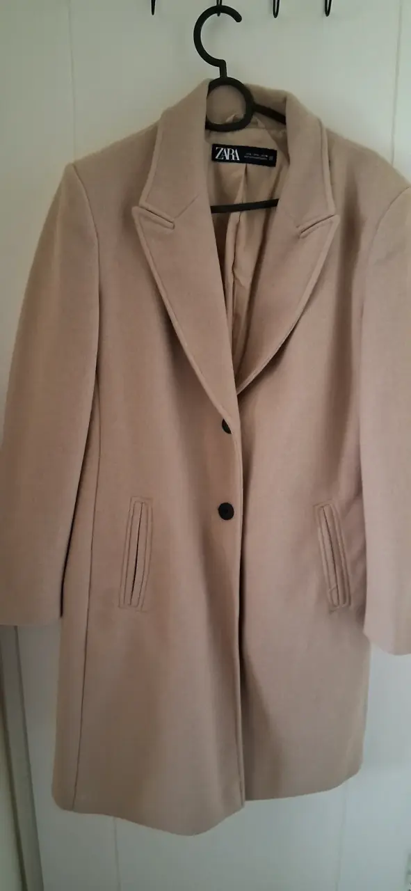Abrigo beige de lana Zara para mujer - 1