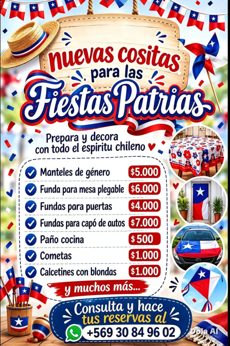 Insumos Fundas de mantel  chilenas - 5