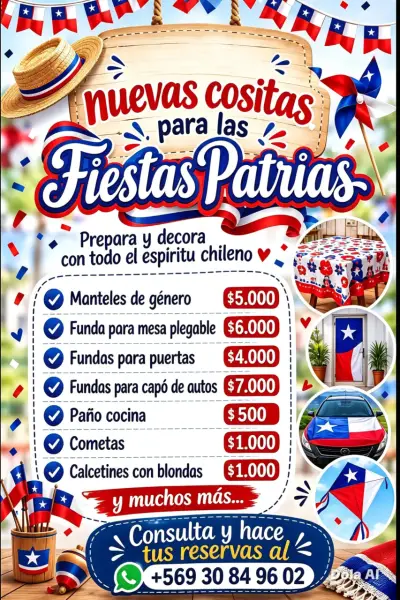 Insumos Fundas de mantel  chilenas - miniatura 5