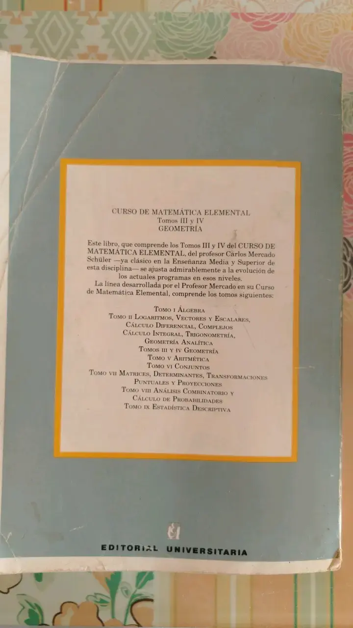 Libro Geometría Curso de Matemática Elemental Tomo III y IV - 2