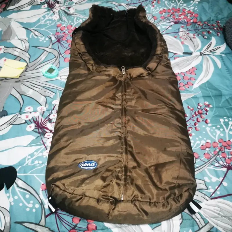 Saco de dormir para bebé marrón con forro polar - 1
