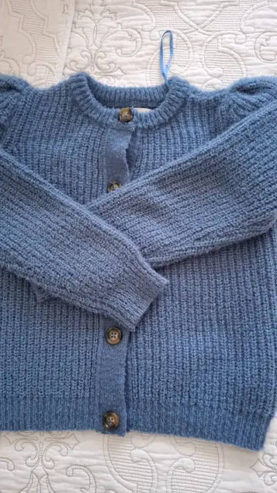 Cardigan de lana azul para niño Tribu - miniatura 1