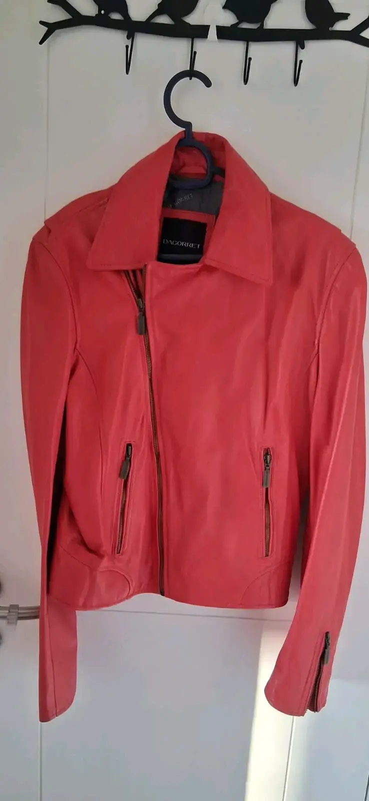 Chaqueta de cuero roja para mujer Dacorret