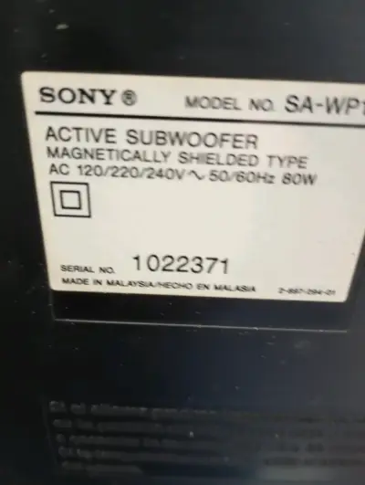 Subwoofer activo Sony modelo SA-WP8 - miniatura 2