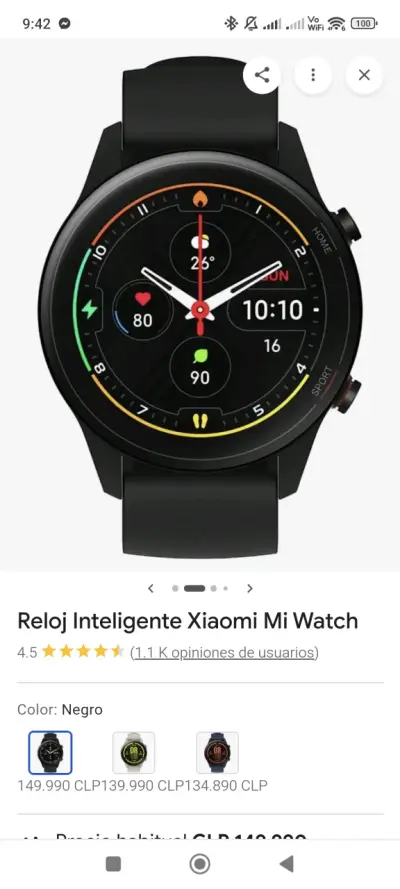 Reloj Inteligente Xiaomi Mi Watch con Correa Azul - miniatura 4